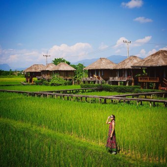 Hè này sang Lào nghỉ dưỡng ở Vieng Tara Villa giữa đồng ruộng độc nhất vô nhị
